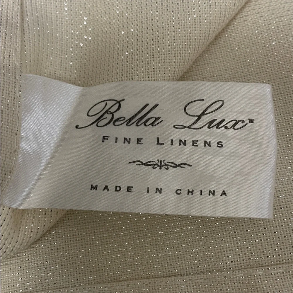 SET OF 12 BELLA LUX  NAPKINS GLITTER BEIGE 17 X 17